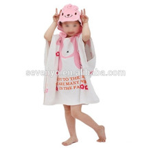 100% Cotton Animal Cartoon Style Print Hooded Bath Wrap Coat Travel Holiday Beach Swimming Pool Sauna Spa Poncho Bathing Towel